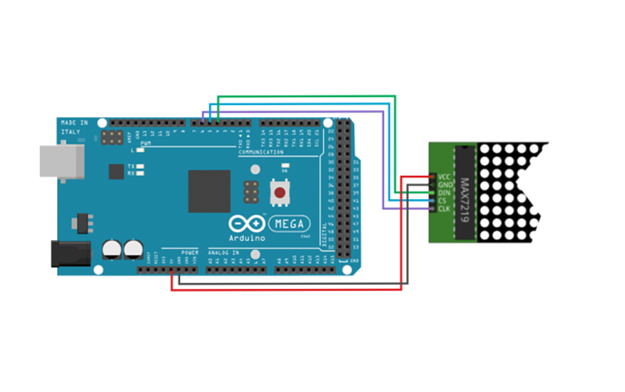 MAX7219 8х8 и Arduino Mega