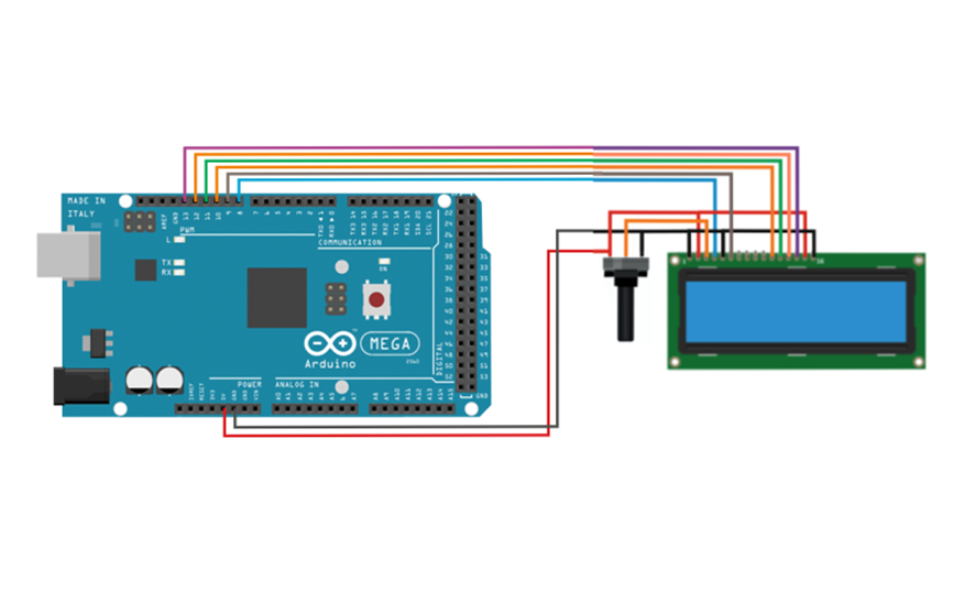 LCD 1602А и Arduino Mega