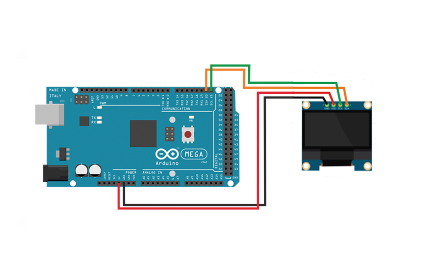 OLED mini I2C и Arduino Mega
