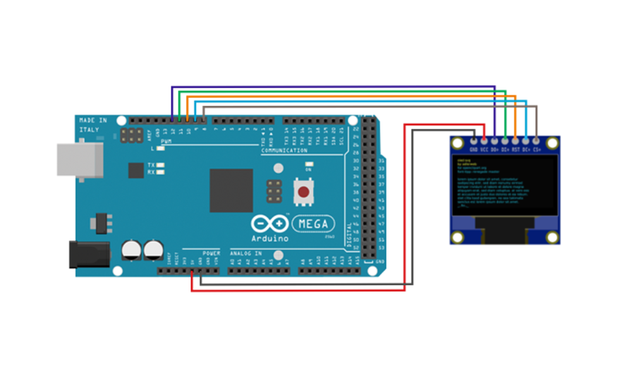 OLED mini SPI и Arduino Mega