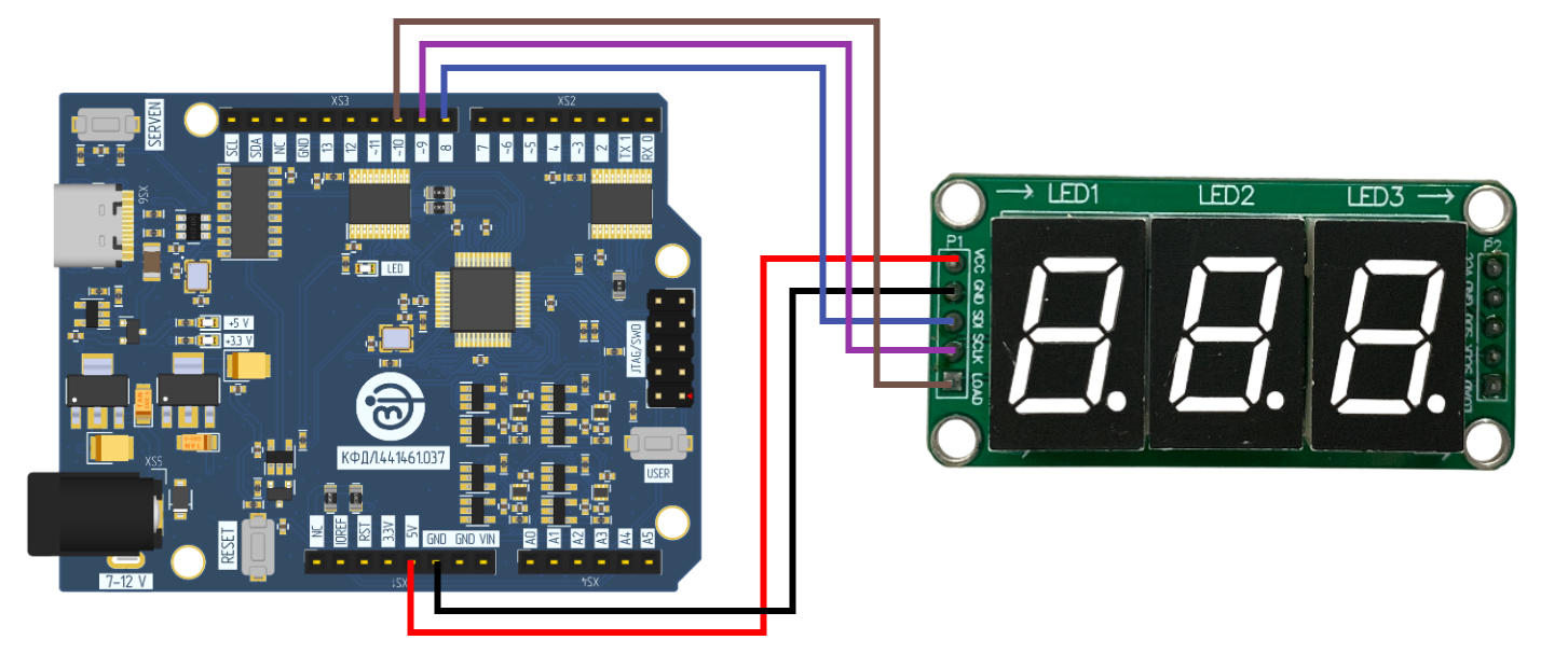 Led 3х 74HC595 и Niiet UNO-VN035 К1946ВК035