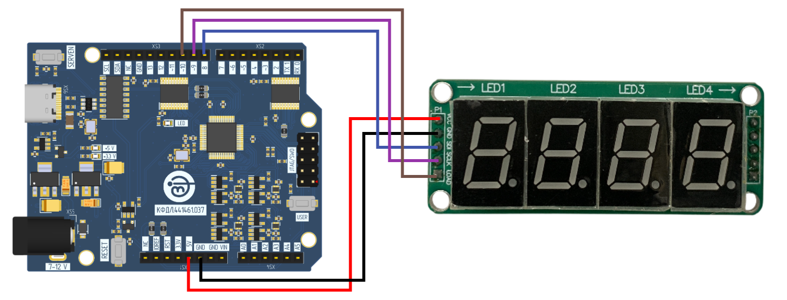 Led 4х 74HC595 и Niiet UNO-VN035 К1946ВК035